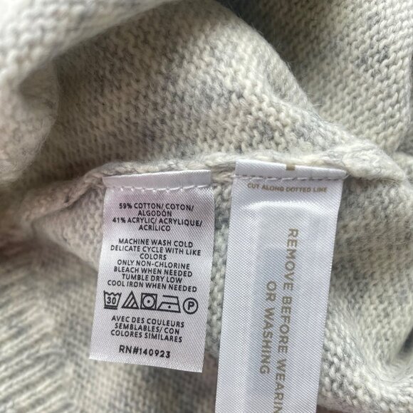 LOFT Women's  Size XS Stitchy Turtleneck Sweater Gray - Picture 8 of 11